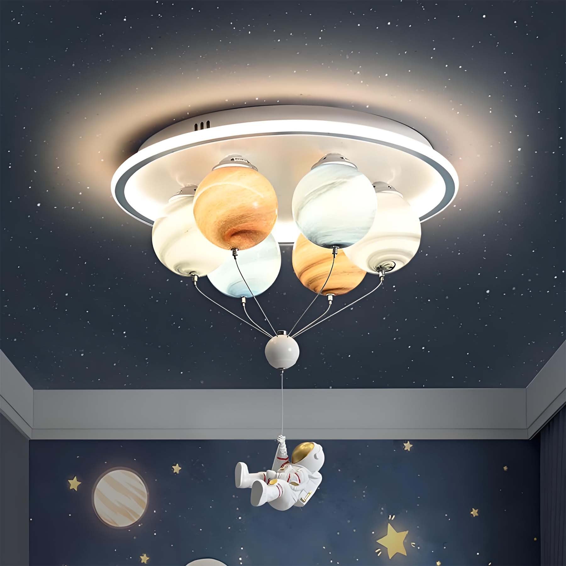 Kids Planet Hot Air Balloon Astronaut Glass Light