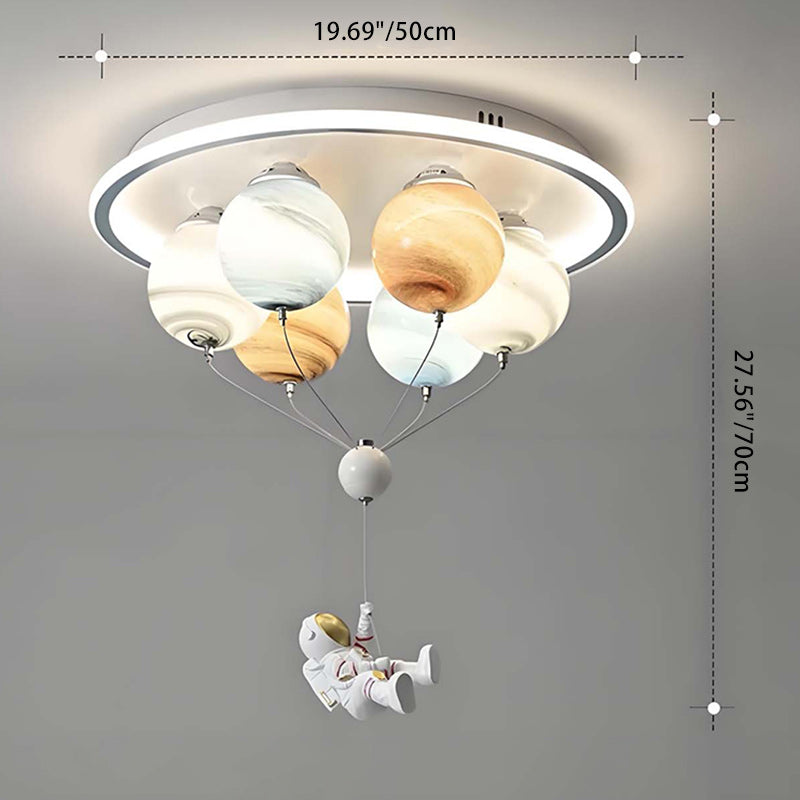 Kids Planet Hot Air Balloon Astronaut Glass Light