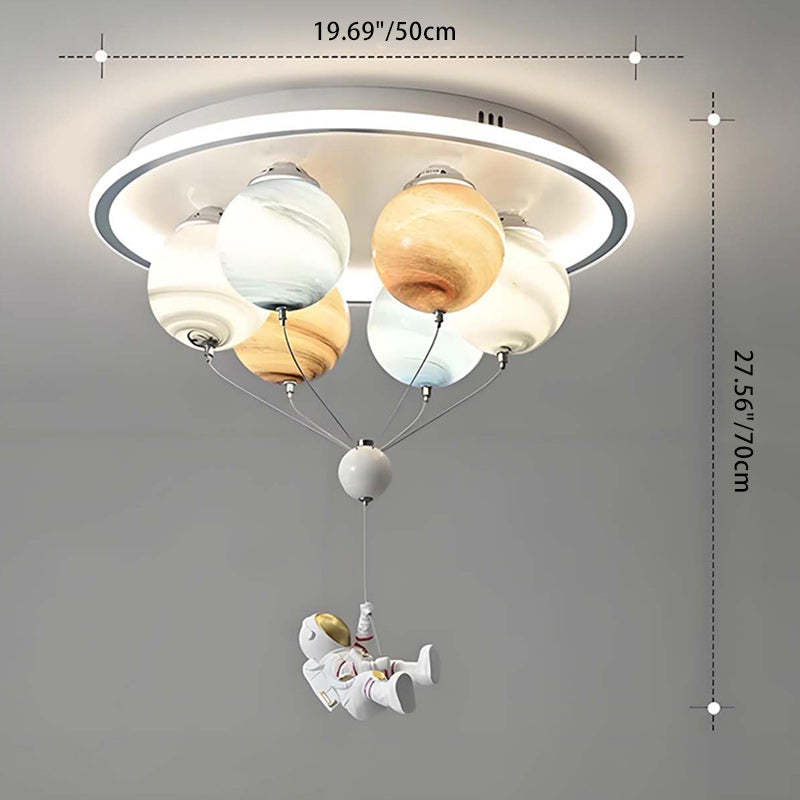 Kids Planet Hot Air Balloon Astronaut Glass Light