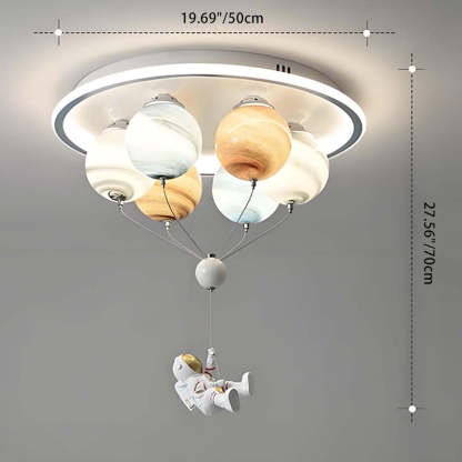 Kids Planet Hot Air Balloon Astronaut Glass Light