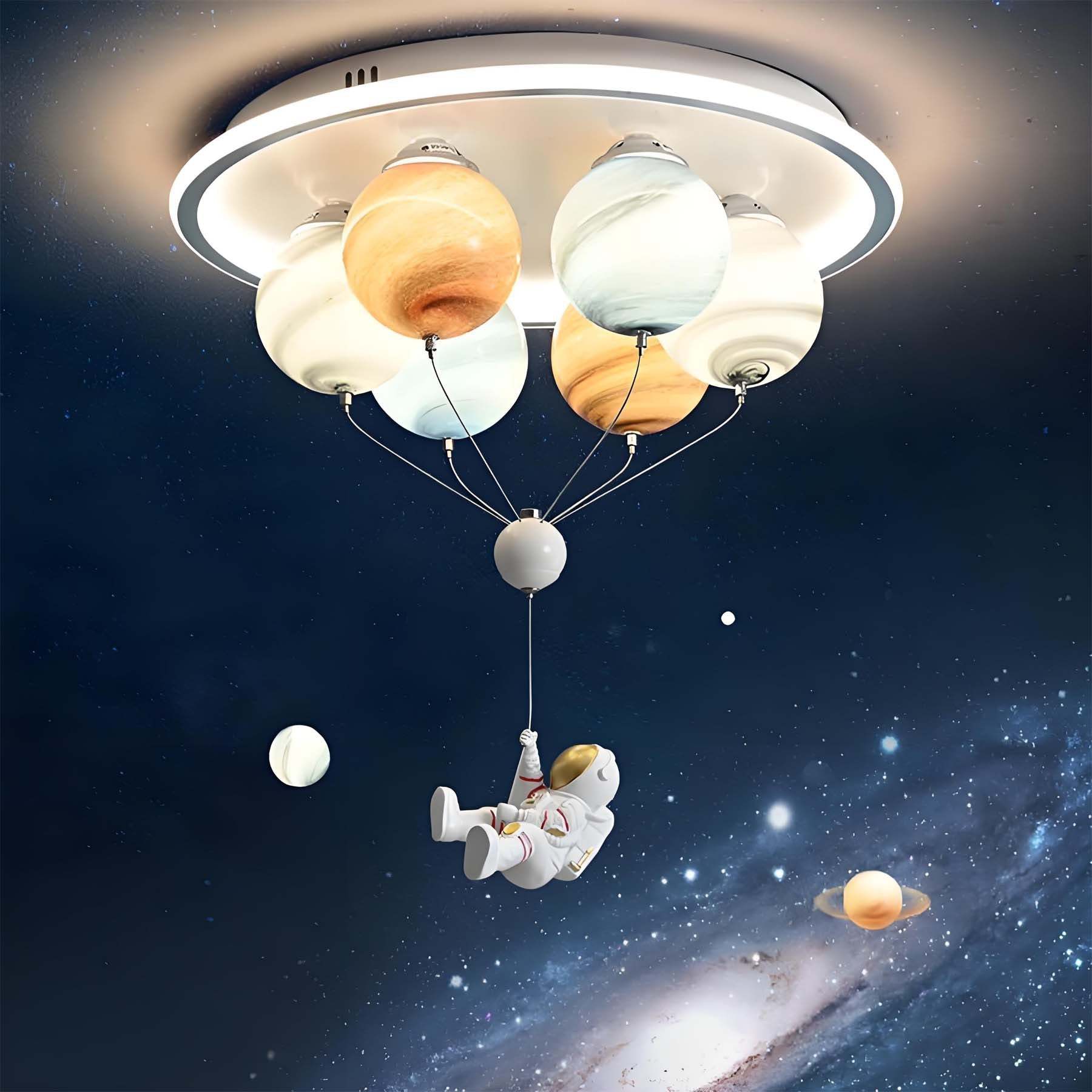 Kids Planet Hot Air Balloon Astronaut Glass Light