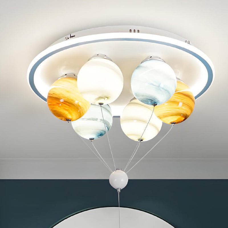 Kids Planet Hot Air Balloon Astronaut Glass Light