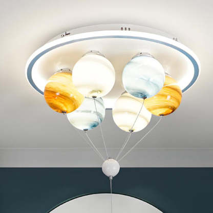 Kids Planet Hot Air Balloon Astronaut Glass Light