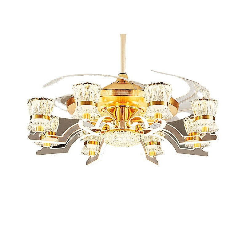 European Cylinder Iron Ceiling Fan Light