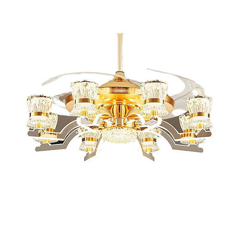 European Cylinder Iron Ceiling Fan Light