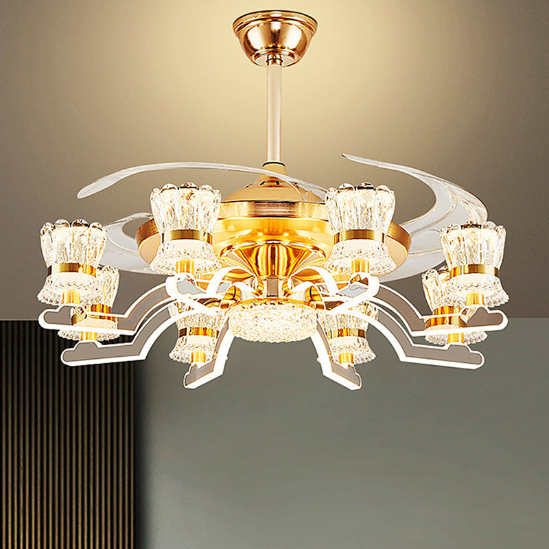 European Cylinder Iron Ceiling Fan Light — 6 / Neutral Light (4000K) / 110V-120V For US/CA