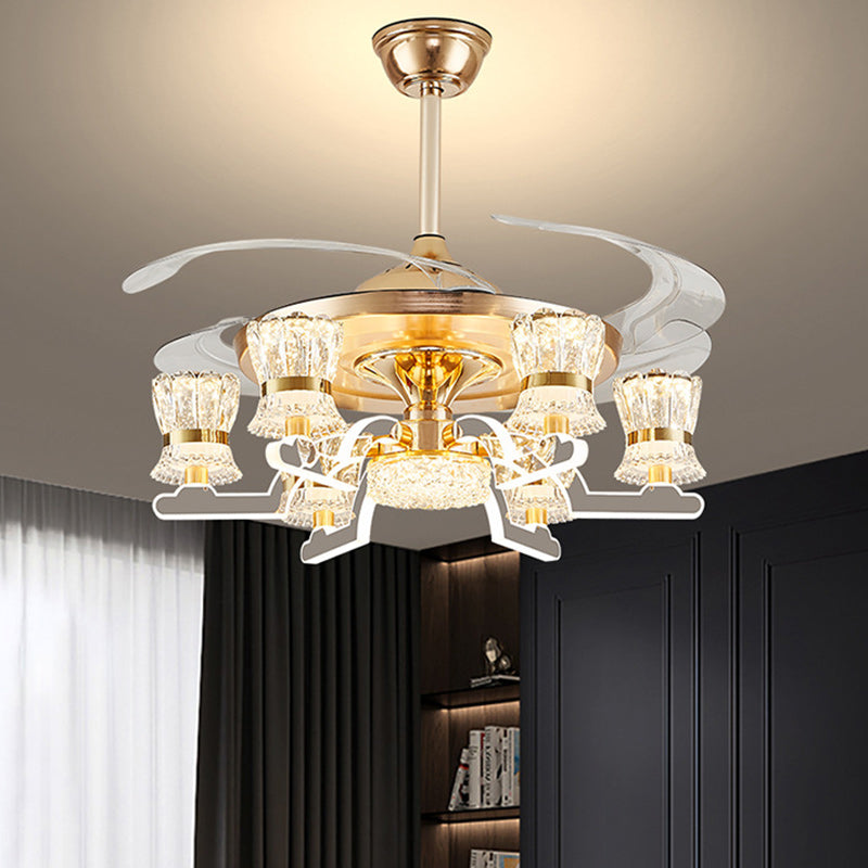 European Cylinder Iron Ceiling Fan Light — 6 / Neutral Light (4000K) / 220V-240V For UK/AU