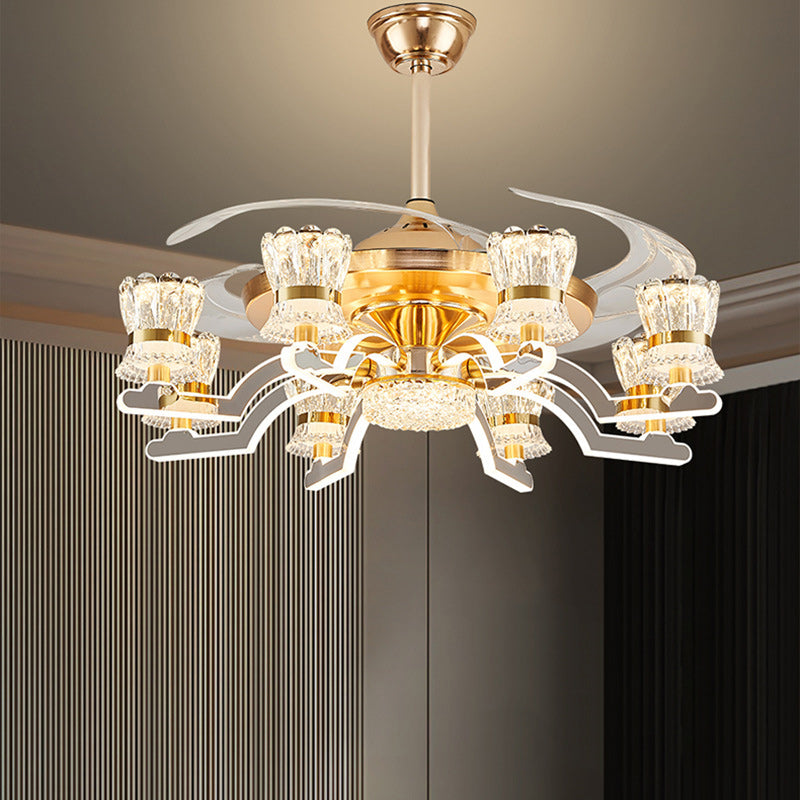 European Cylinder Iron Ceiling Fan Light