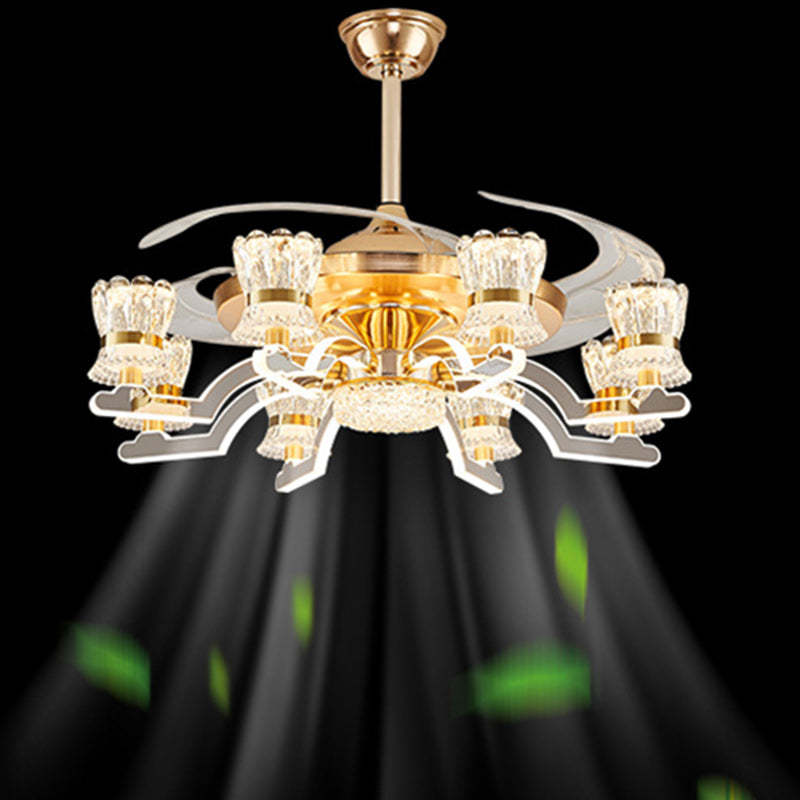 European Cylinder Iron Ceiling Fan Light — 6 / Warm Light(3000K) / 220V-240V For UK/AU