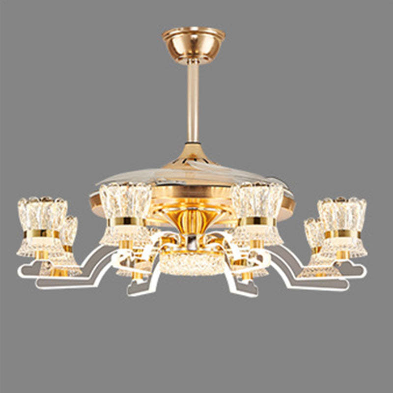 European Cylinder Iron Ceiling Fan Light
