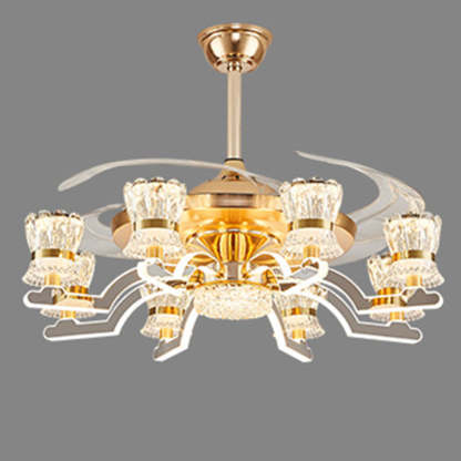 European Cylinder Iron Ceiling Fan Light