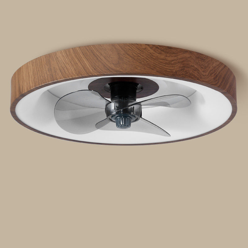 Modern Round Iron Copper Acrylic LED Flush Mount Fan Light