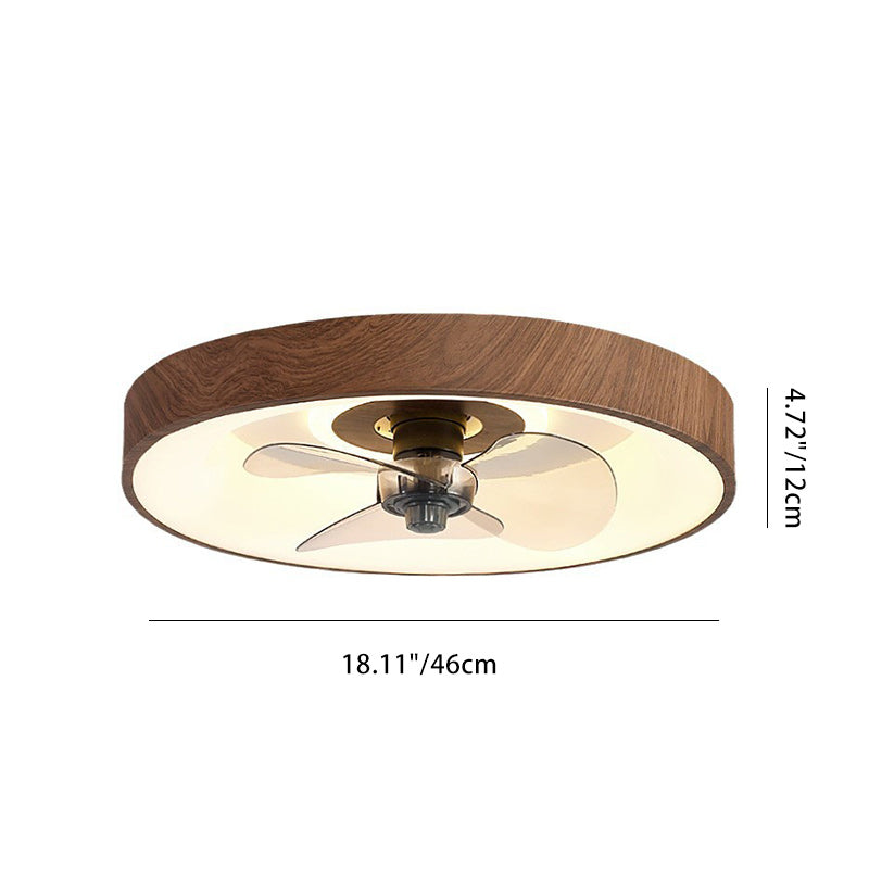 Modern Round Iron Copper Acrylic LED Flush Mount Fan Light