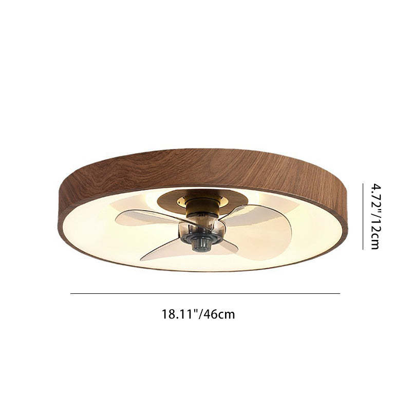 Modern Round Iron Copper Acrylic LED Flush Mount Fan Light