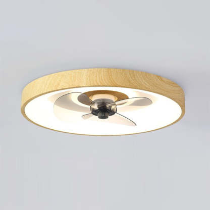 Modern Round Iron Copper Acrylic LED Flush Mount Fan Light
