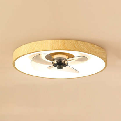 Modern Round Iron Copper Acrylic LED Flush Mount Fan Light