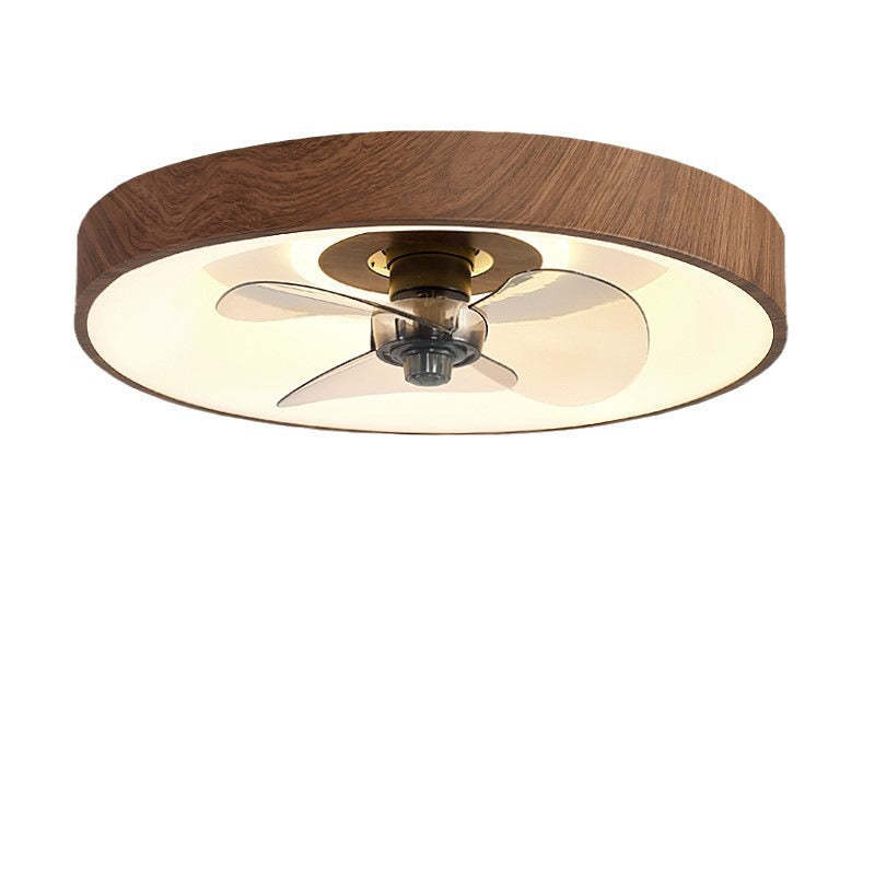 Modern Round Iron Copper Acrylic LED Flush Mount Fan Light