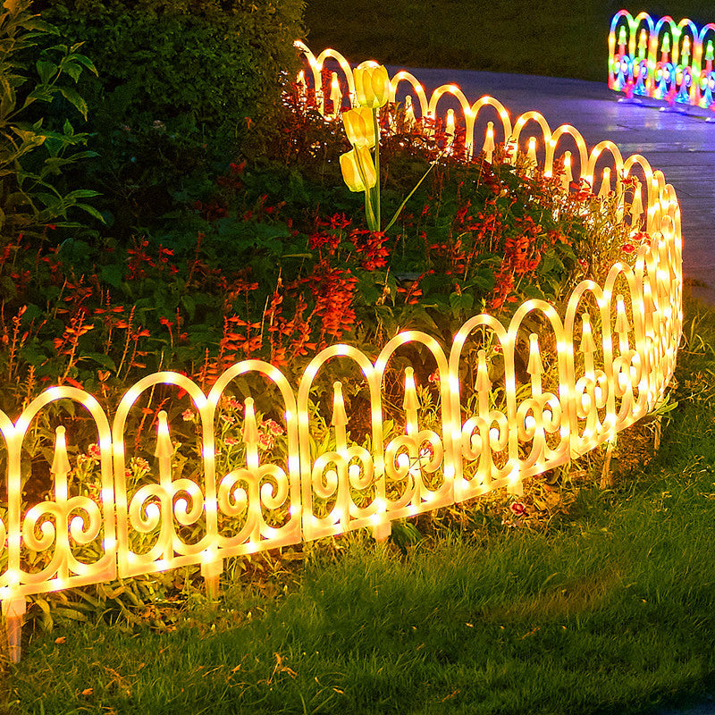 Solar Fence 8-Piece Lawn Decoration LED Outdoor Light