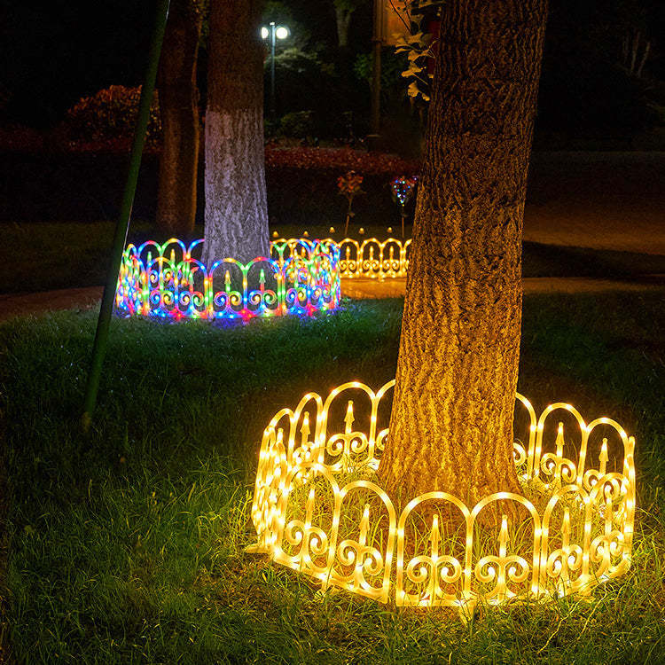 Solar Fence 8-Piece Lawn Decoration LED Outdoor Light