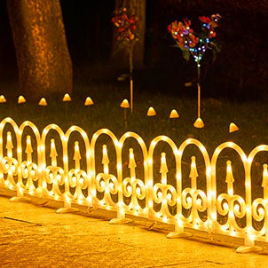 Solar Fence 8-Piece Lawn Decoration LED Outdoor Light
