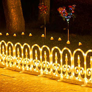 Solar Fence 8-Piece Lawn Decoration LED Outdoor Light