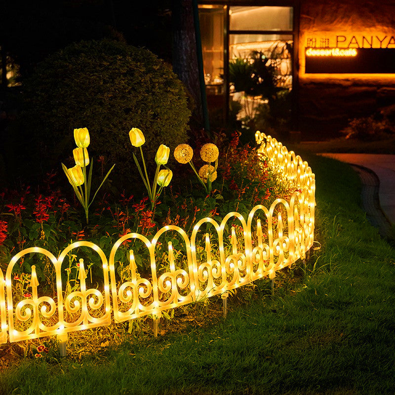 Solar Fence 8-Piece Lawn Decoration LED Outdoor Light