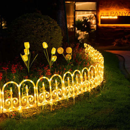 Solar Fence 8-Piece Lawn Decoration LED Outdoor Light