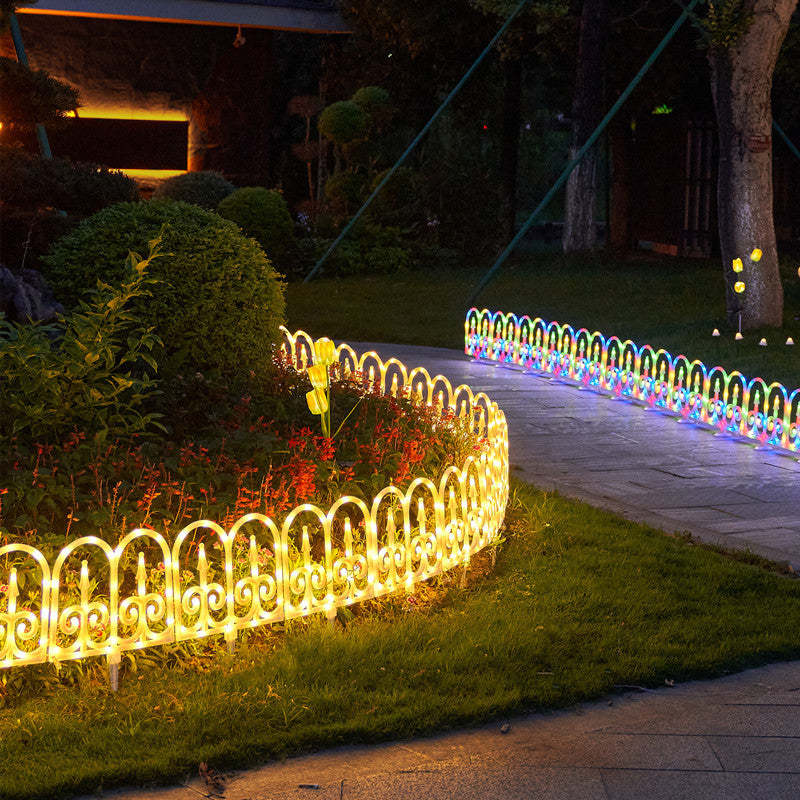 Solar Fence 8-Piece Lawn Decoration LED Outdoor Light
