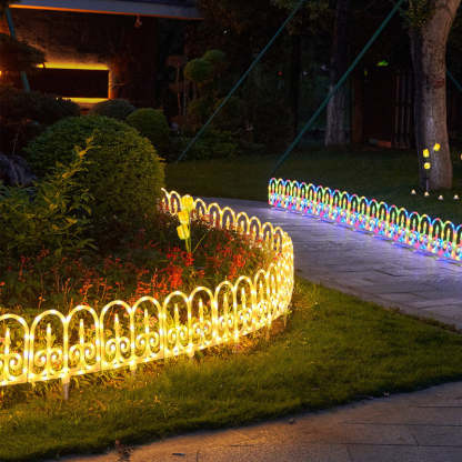 Solar Fence 8-Piece Lawn Decoration LED Outdoor Light