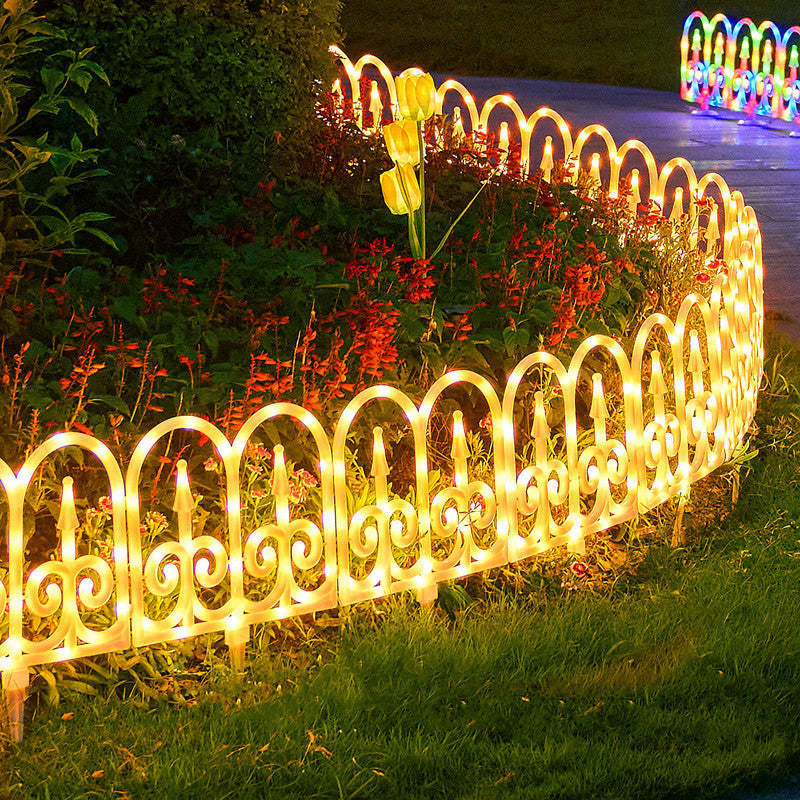 Solar Fence 8-Piece Lawn Decoration LED Outdoor Light