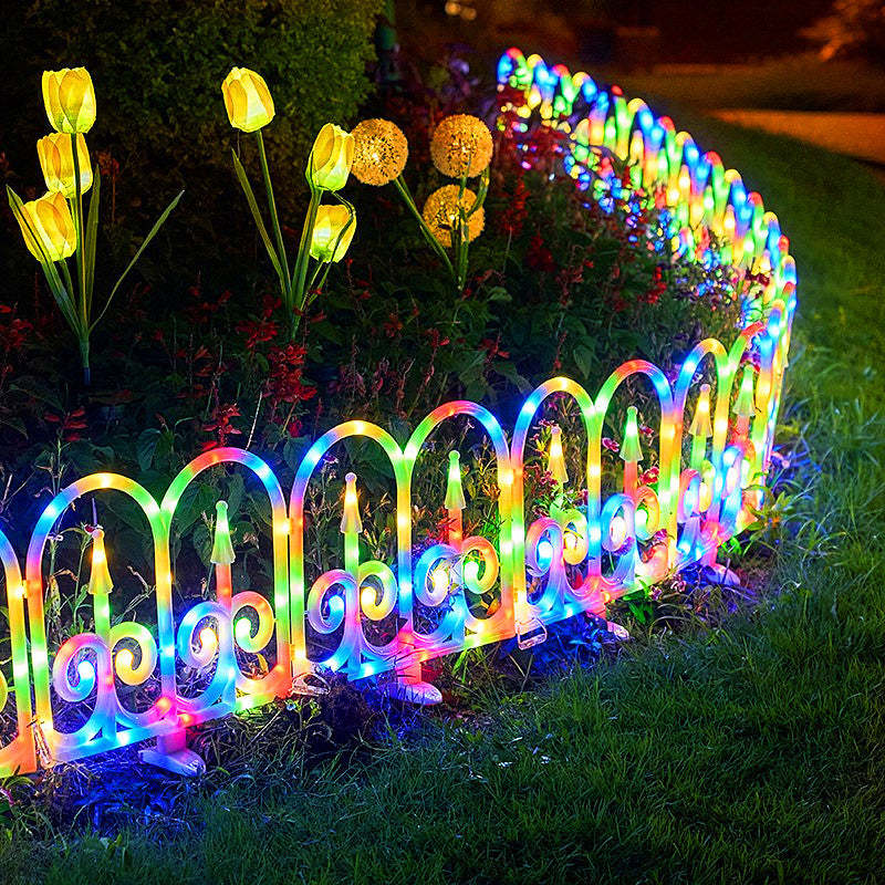 Solar Fence 8-Piece Lawn Decoration LED Outdoor Light