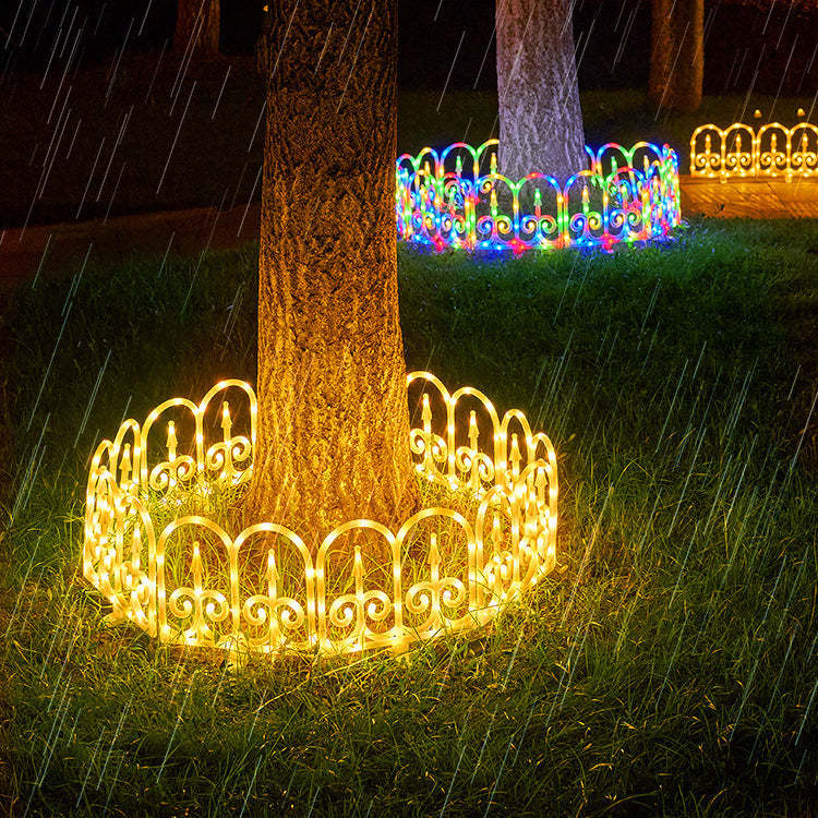 Solar Fence 8-Piece Lawn Decoration LED Outdoor Light