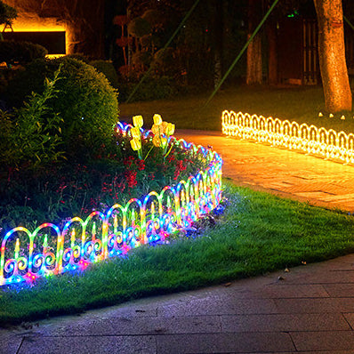 Solar Fence 8-Piece Lawn Decoration LED Outdoor Light