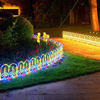 Solar Fence 8-Piece Lawn Decoration LED Outdoor Light