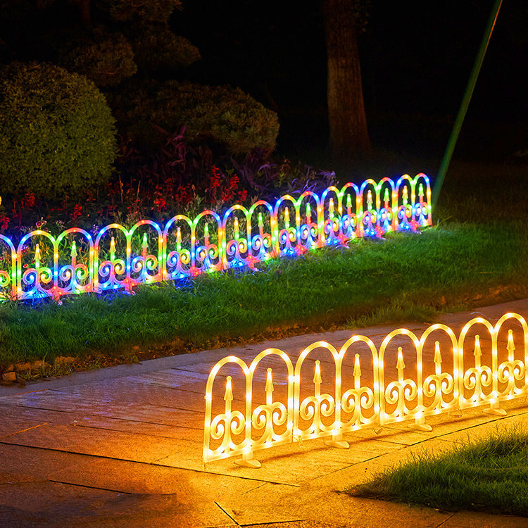 Solar Fence 8-Piece Lawn Decoration LED Outdoor Light