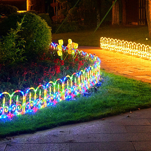 Solar Fence 8-Piece Lawn Decoration LED Outdoor Light