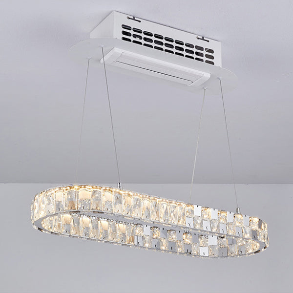 Modern Stainless Steel Ceiling Fan Chandelier