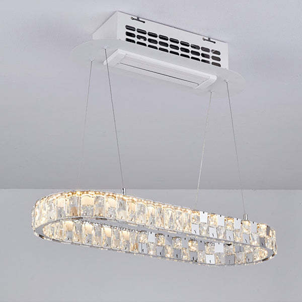 Modern Stainless Steel Ceiling Fan Chandelier