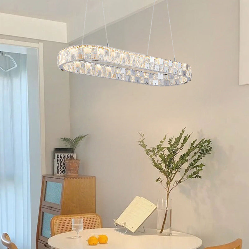 Modern Stainless Steel Ceiling Fan Chandelier