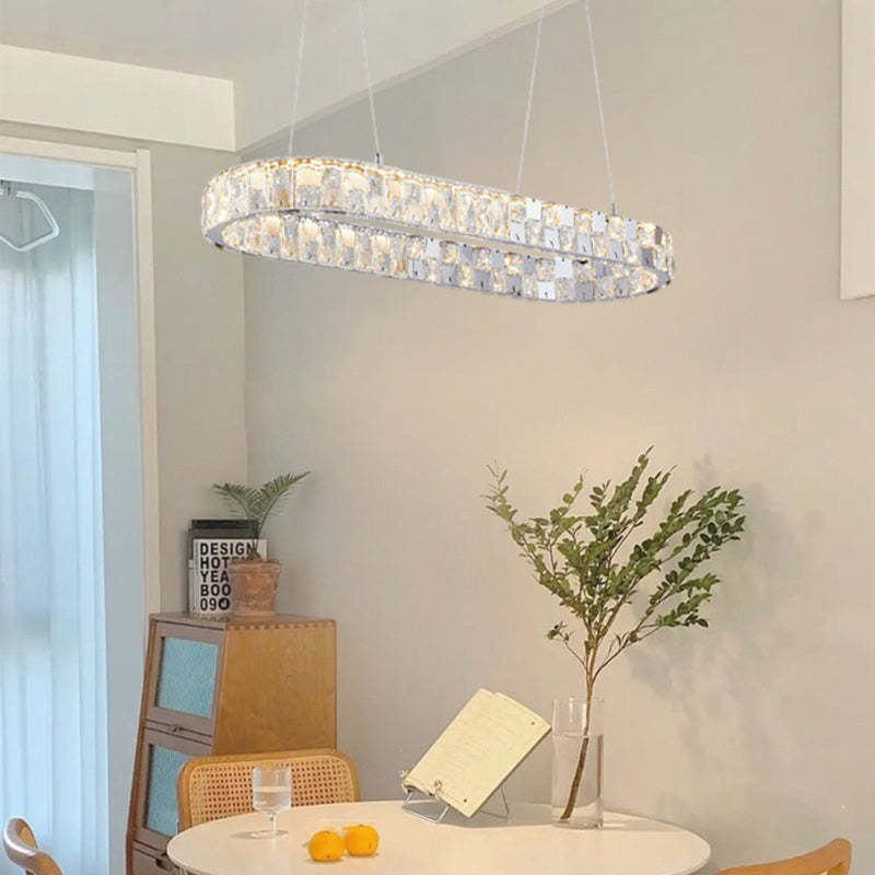 Modern Stainless Steel Ceiling Fan Chandelier