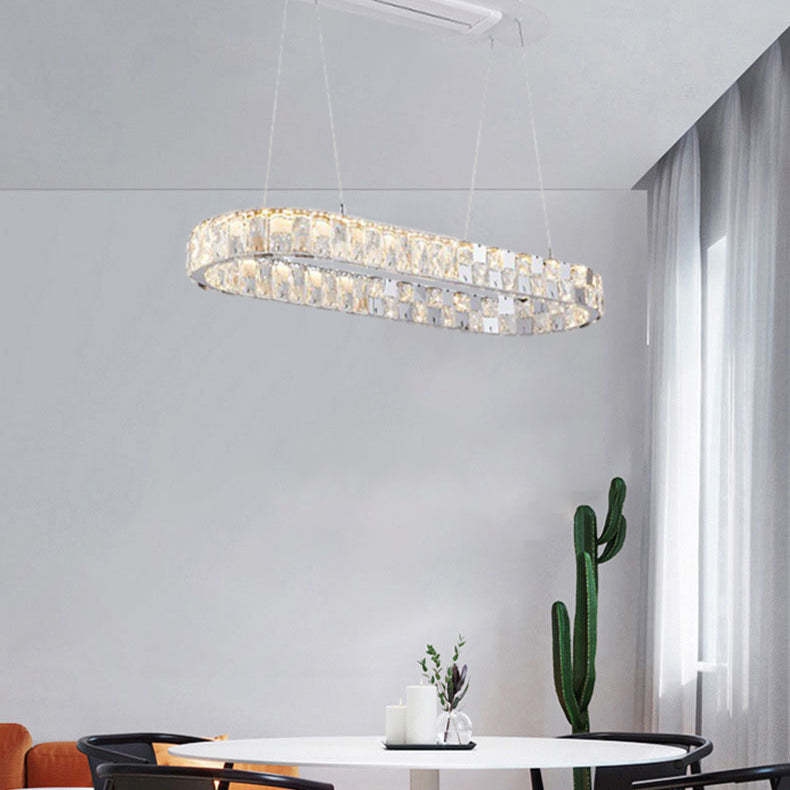 Modern Stainless Steel Ceiling Fan Chandelier