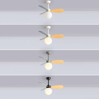 Nordic Wood Iron Acrylic Ball Fan Light