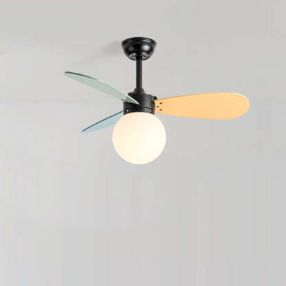Nordic Wood Iron Acrylic Ball Fan Light