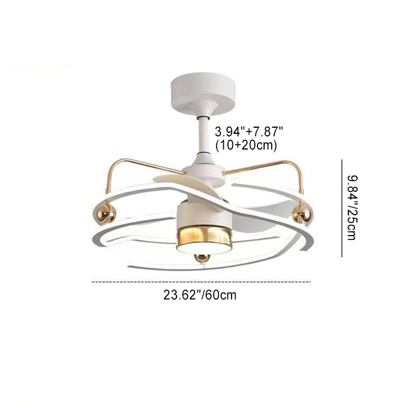 Black aluminum acrylic iron tornado ceiling fans - nordic