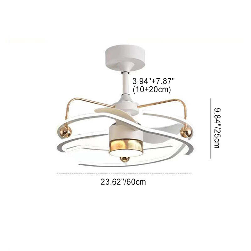 Black aluminum acrylic iron tornado ceiling fans - nordic