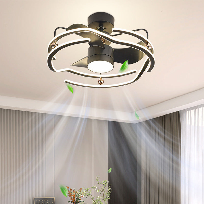 Nordic tornado black ceiling fans, Lighom — White & Gold / 110V-120V (US/CA)