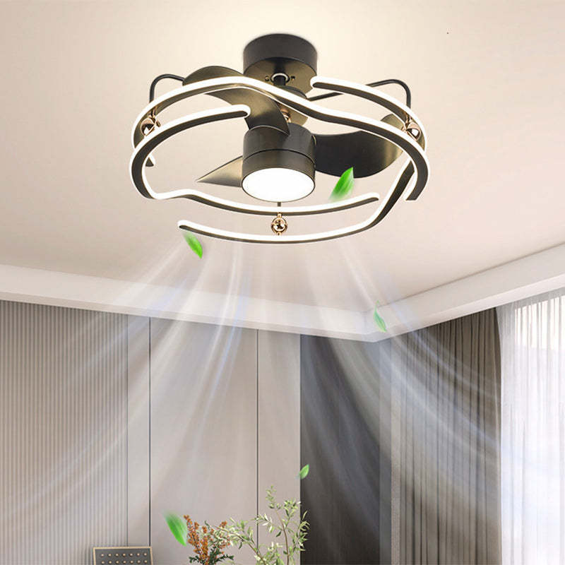Nordic tornado black ceiling fans, Lighom — White & Gold / 110V-120V (US/CA)