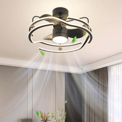 Nordic tornado black ceiling fans, Lighom — White & Gold / 110V-120V (US/CA)