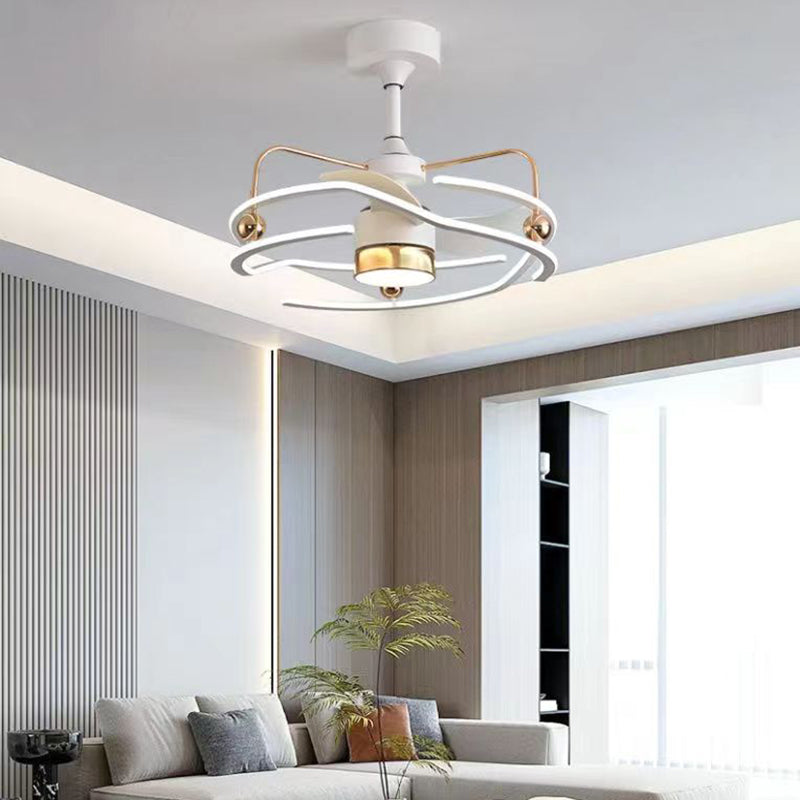 Black aluminum tornado ceiling fans - nordic — White & Gold / 220V-240V (UK/AU)