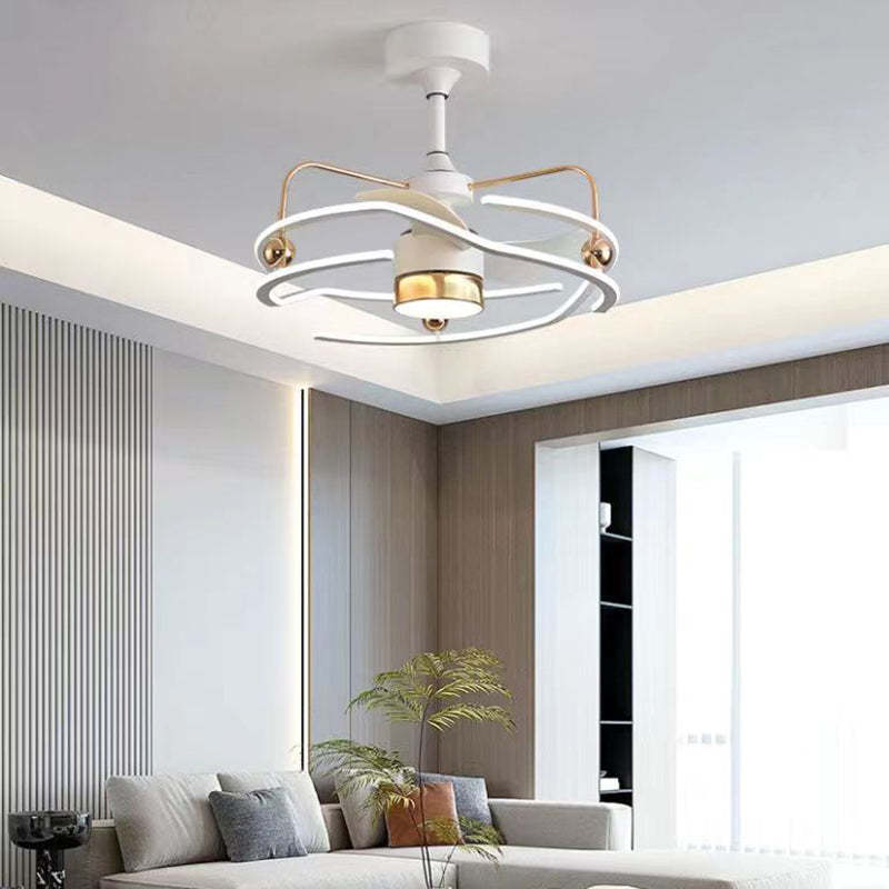 Black aluminum tornado ceiling fans - nordic — White & Gold / 220V-240V (UK/AU)